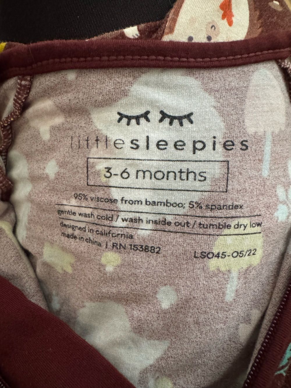 Little Sleepies Happy Hedgehogs Zippies Pajamas Gender Neutral - 3-6 Months - Picture 7 of 7